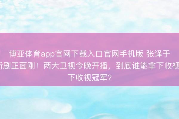 博亚体育app官网下载入口官网手机版 张译于和伟新剧正面刚！两大卫视今晚开播，到底谁能拿下收视冠军？